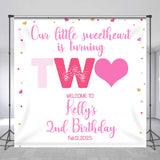 Allenjoy Our Little Sweetheart Custom 2Nd Birthday Backdrop