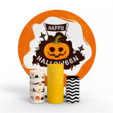 Allenjoy Party Event Pumpkin Halloween Round Backdrop Kit