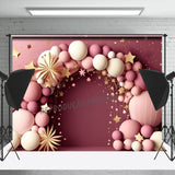 Allenjoy Pastel Balloon Star Birthday Cake Smash Backdrop