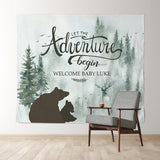 Allenjoy Personalized Adventure Forest Baby Shower Backdrop