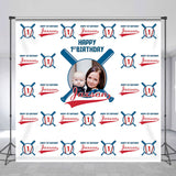 Allenjoy Personalized Baseball Repeat 1St Birthday Backdrop