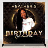 Allenjoy Personalized Black Birthday Backdrop With Photo