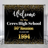 Allenjoy Personalized Black High School 30Th Reunion Backdrop