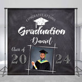 Allenjoy Personalized Blackboard Cap Graduation Backdrop