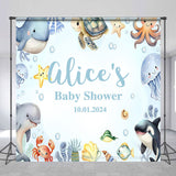 Allenjoy Personalized Blue Marine Lives Baby Shower Backdrop