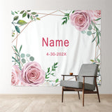 Allenjoy Personalized Blush Roses Bridal Shower Party Backdrop