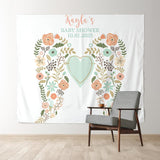 Allenjoy Personalized Boho Angel Wings Baby Shower Backdrop