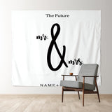 Allenjoy Personalized Boho Black And White Wedding Backdrop