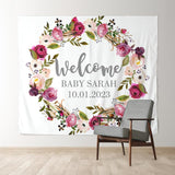 Allenjoy Personalized Boho Flowers Photo Baby Shower Backdrop