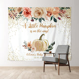 Allenjoy Personalized Boho Pumpkin Baby Shower Backdrop Banner