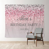 Allenjoy Personalized Bokeh Glitter Gradient Birthday Backdrop