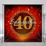 Allenjoy Personalized Bokeh Glitter Red 40Th Birthday Backdrop