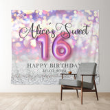 Allenjoy Personalized Bokeh Light Sweet 16 Birthday Backdrop