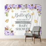 Allenjoy Personalized Butterfly Floral Baby Shower Backdrop