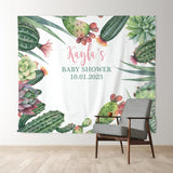 Allenjoy Personalized Cactus Boho Baby Shower Backdrop