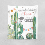 Allenjoy Personalized Cactus Graduation Party Backdrop Banner