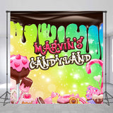 Allenjoy Personalized Candyland Girls Birthday Party Backdrop