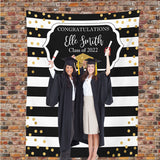 Allenjoy Personalized College Graduation Backdrop Banner 1