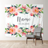 Allenjoy Personalized Couples Name Flower Wedding Backdrop 1