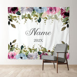 Allenjoy Personalized Couples Name Flower Wedding Backdrop