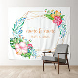 Allenjoy Personalized Couples Name Tropical Wedding Backdrop