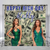 Allenjoy Personalized Dollar Happy Rich Day Party Backdrop