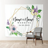 Allenjoy Personalized Elegant Geometric Wedding Backdrop Banner