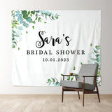 Allenjoy Personalized Eucalyptus Greenery Bridal Shower Backdrop