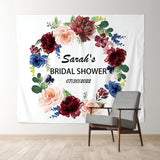 Allenjoy Personalized Floral Bridal Shower Backdrop Banner