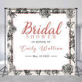 Allenjoy Personalized Floral Handpaint Bridal Shower Backdrop