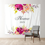 Allenjoy Personalized Flower Photo Wedding Backdrop