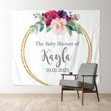 Allenjoy Personalized Flowers Boho Baby Shower Backdrop