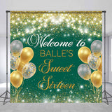 Allenjoy Personalized Glitter Balloon Light Birthday Backdrop