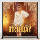 Allenjoy Personalized Glitter Hot Bokeh Photo Birthday Backdrop