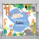 Allenjoy Personalized Go Wild Safari Kids Birthday Backdrop