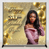 Allenjoy Personalized Gold 30Th Birthday Backdrop With Photo