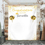 Allenjoy Personalized Gold Balloons White Graduation Party Backdrop