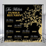 Allenjoy Personalized Gold Tree Repeat Family Reunion Backdrop