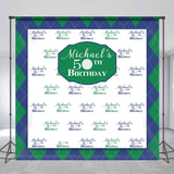 Allenjoy Personalized Golf 50Th Birthday Blue Green Backdrop