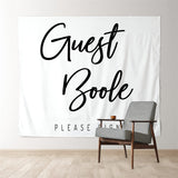 Allenjoy Personalized Guest Book Wedding Sign Backdrop Banner