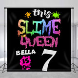 Allenjoy Personalized Inks Slime Queen 7Th Birthday Backdrop