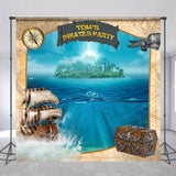 Allenjoy Personalized Kids Sailing Pirates Party Backdrop