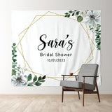 Allenjoy Personalized Leaves Bridal Shower Wedding Backdrop Banner