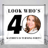 Allenjoy Personalized Look Whos 40Th Photo Birthday Backdrop