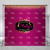 Allenjoy Personalized Magenta Repeat Glamour Party Backdrop