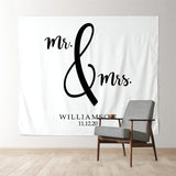 Allenjoy Personalized Mr And Mrs Welcome Wedding Backdrop