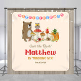 Allenjoy Personalized Name Animal Happy 6Th Birthday Backdrop