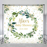 Allenjoy Personalized Name Botanical Baby Shower Backdrop