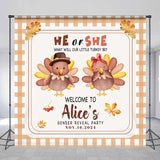 Allenjoy Personalized Name Fowl Fall Gender Reveal Backdrop