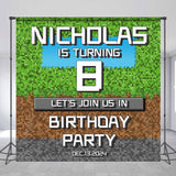 Allenjoy Personalized Name Mosaic Game 8Th Birthday Backdrop